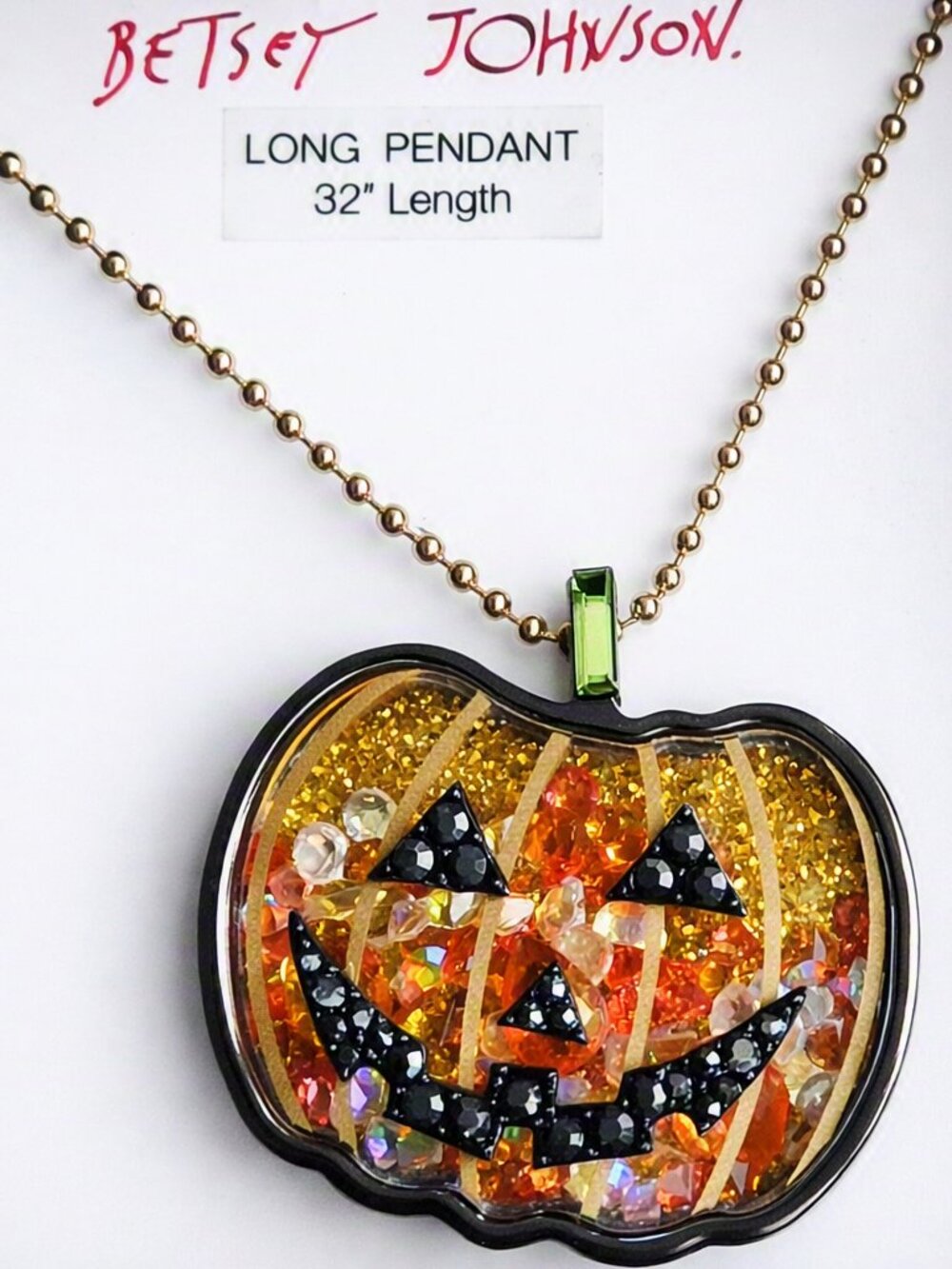 Betsey Johnson Pumpkin Pendant Necklace